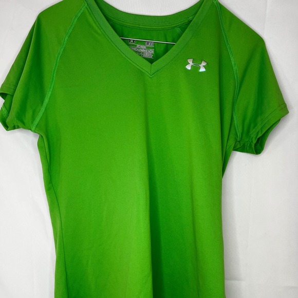 Under Armour Tops - Under Armour Women's Green V Neck Short Sleeve Athletic T Shirt Top SM